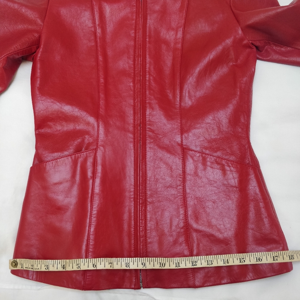 Vintage B*Lucid red leather jacket NWOT - Picture 9 of 12